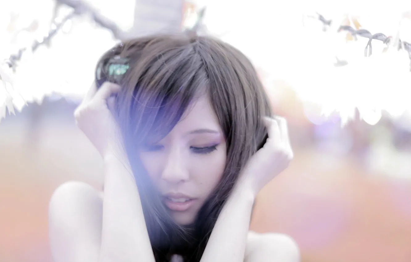 Photo wallpaper face, hair, portrait, brown hair, Asian