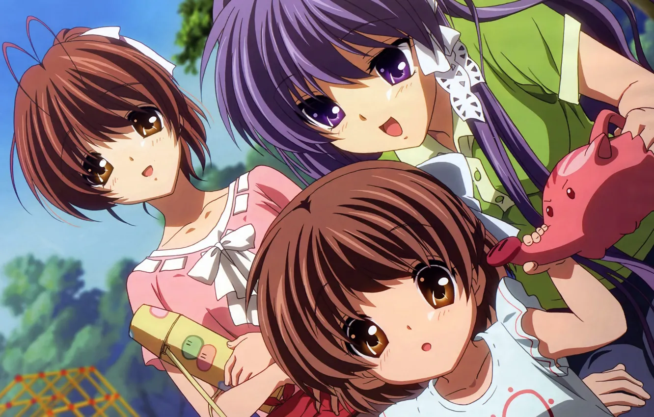 Photo wallpaper girls, child, Clannad, Clannad, Nagisa Furukawa, Kyou Fujibayashi, Ushio Okazaki