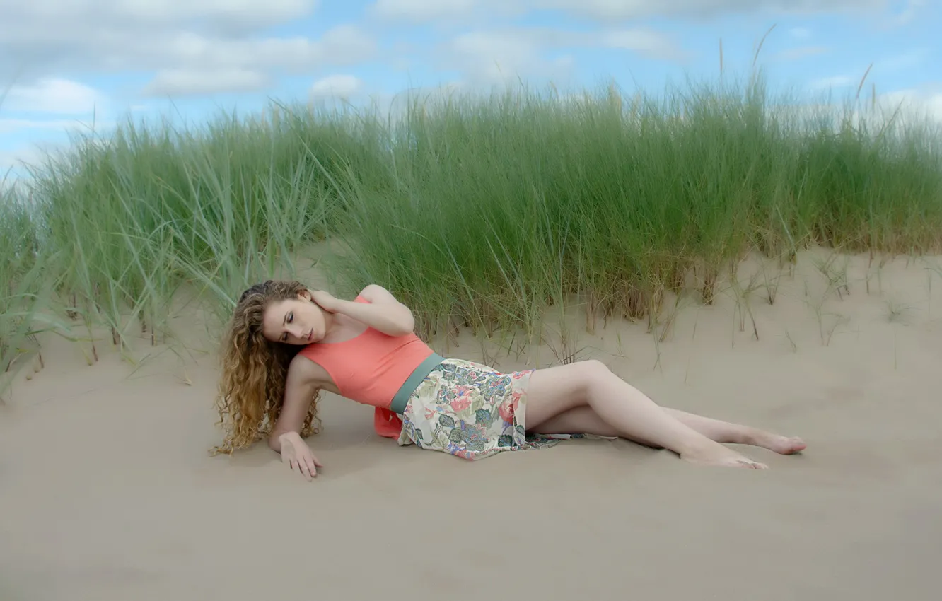 Photo wallpaper beach, summer, girl