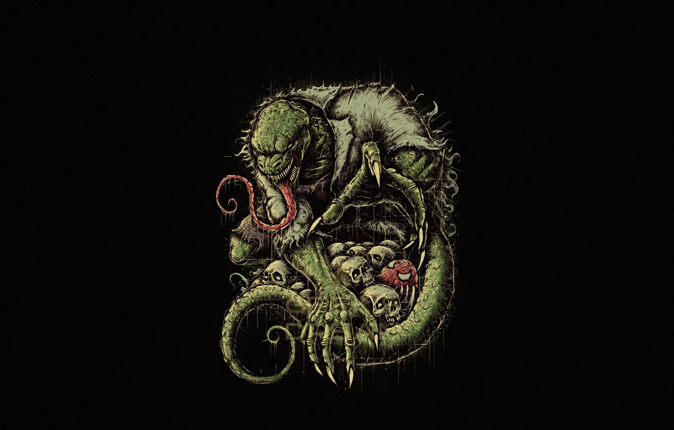 Photo wallpaper style, background, minimalism, lizard, style, art, background, spider-man