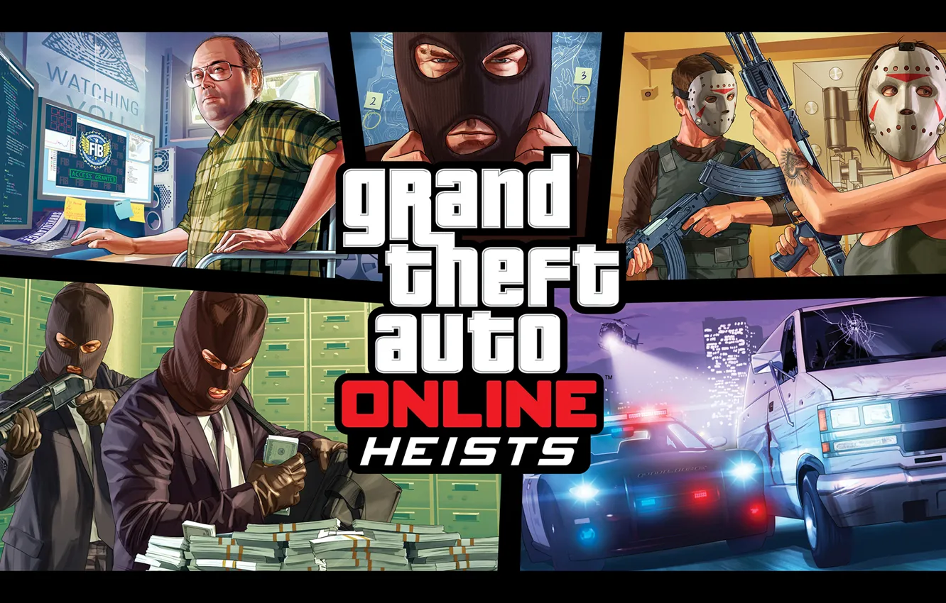 Photo wallpaper Bank, robbery, Rockstar, gta 5, grand theft auto heists, Criminal