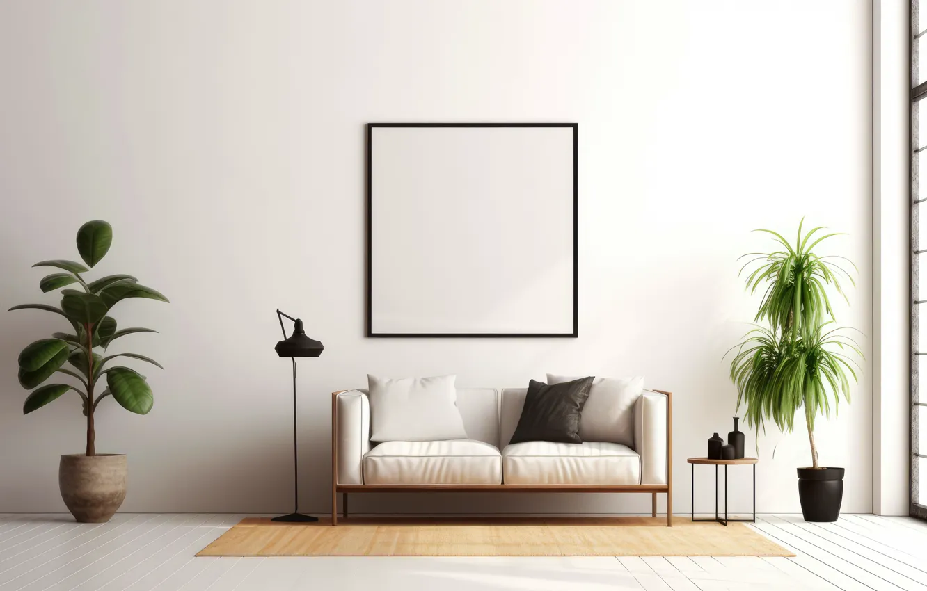 Photo wallpaper home, room, furniture, interior, the room, AI art, neural network