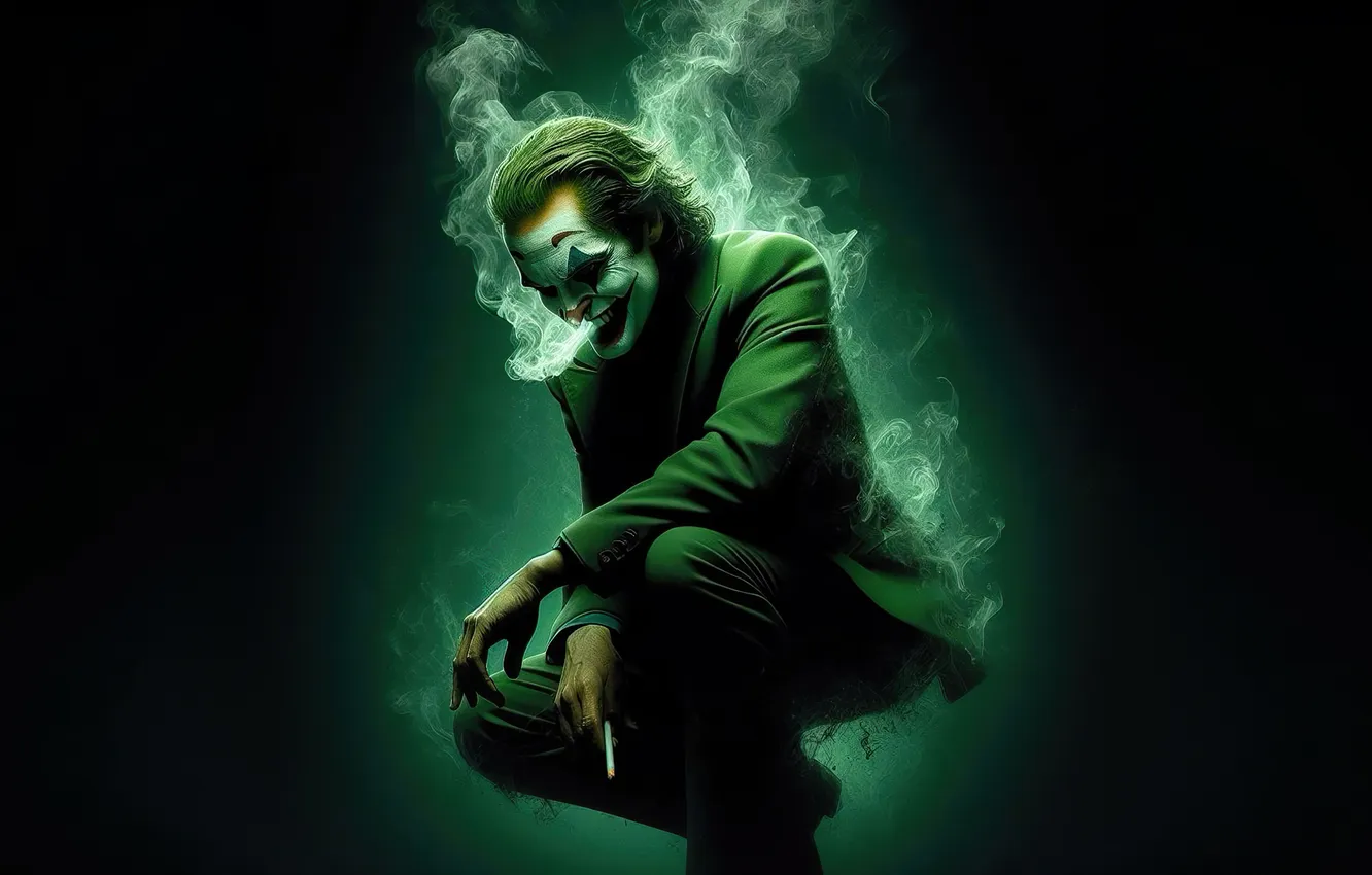 Photo wallpaper Joker, artificial intelligence, green
