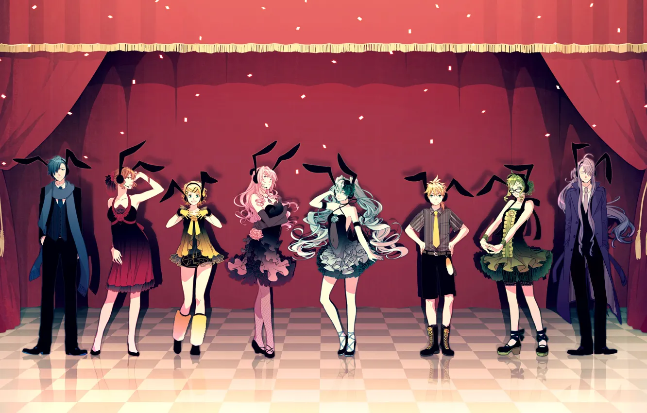 Photo wallpaper scene, rabbits, rabbits, Vocaloid, Vocaloid, characters