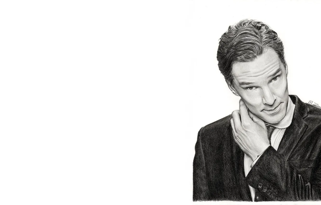 Photo wallpaper Benedict Cumberbatch, Benedict Cumberbatch, picture a simple pencil, by meikezane