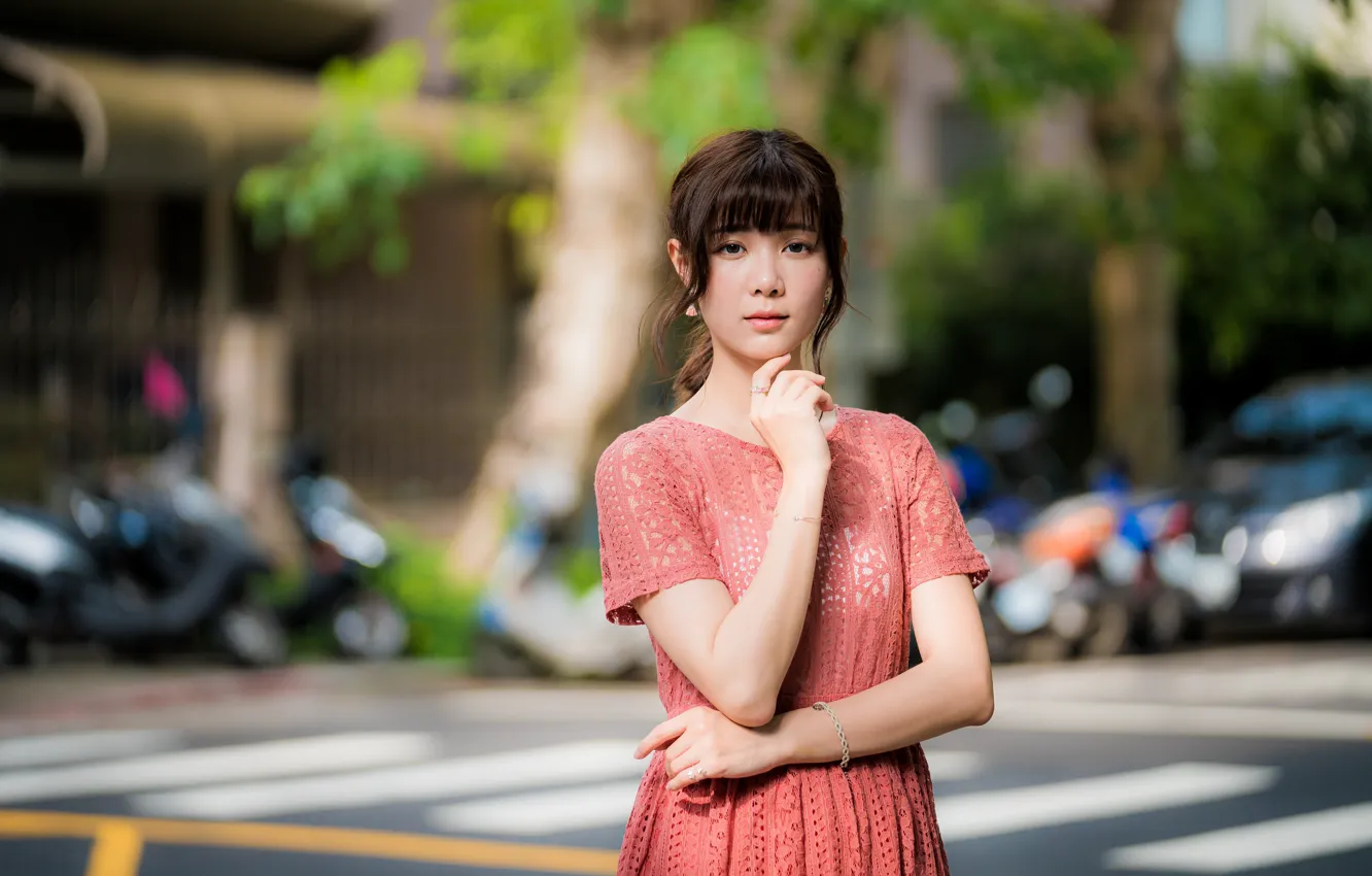 Photo wallpaper look, girl, sweetheart, Asian