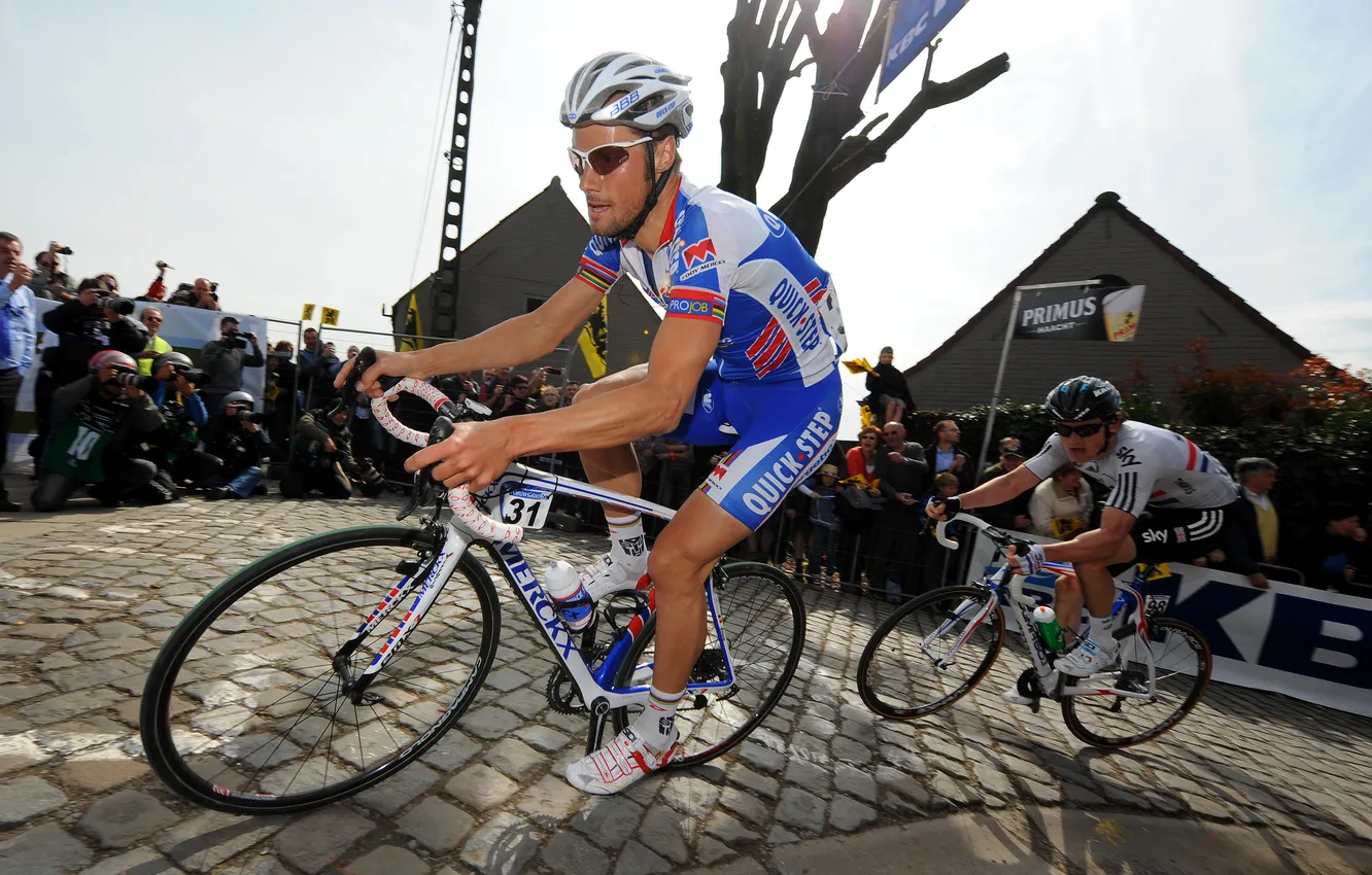 Photo wallpaper Team Quickstep, Tour of Flanders, Tom Boonen
