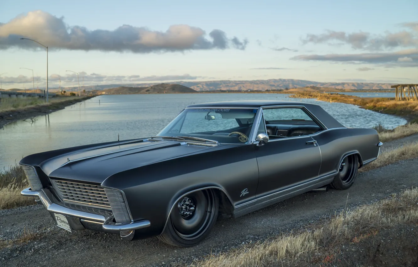 Photo wallpaper black, Riviera, Buick, 1965. matte