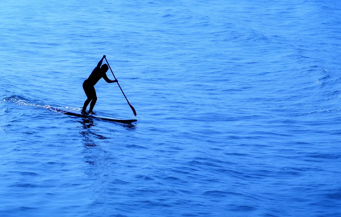 Photo wallpaper sea, sport, Board, paddle