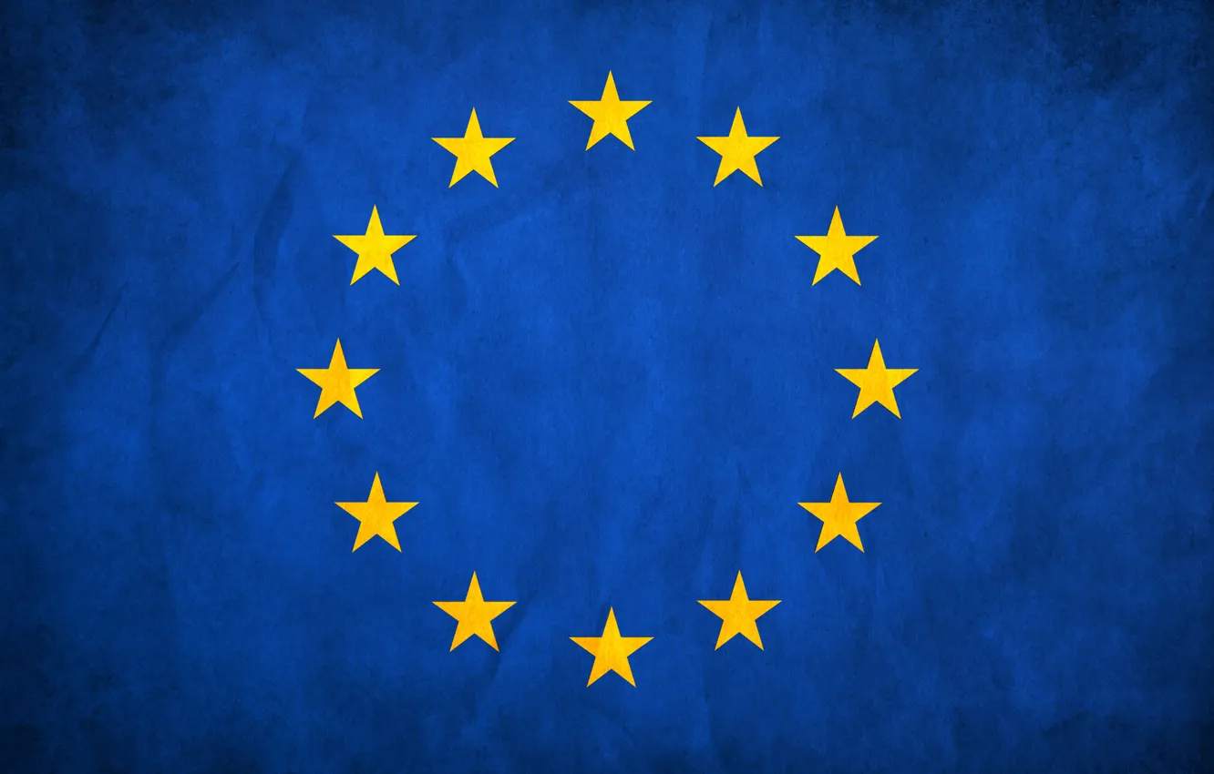 Photo wallpaper stars, blue, flag, Europe, The European Union