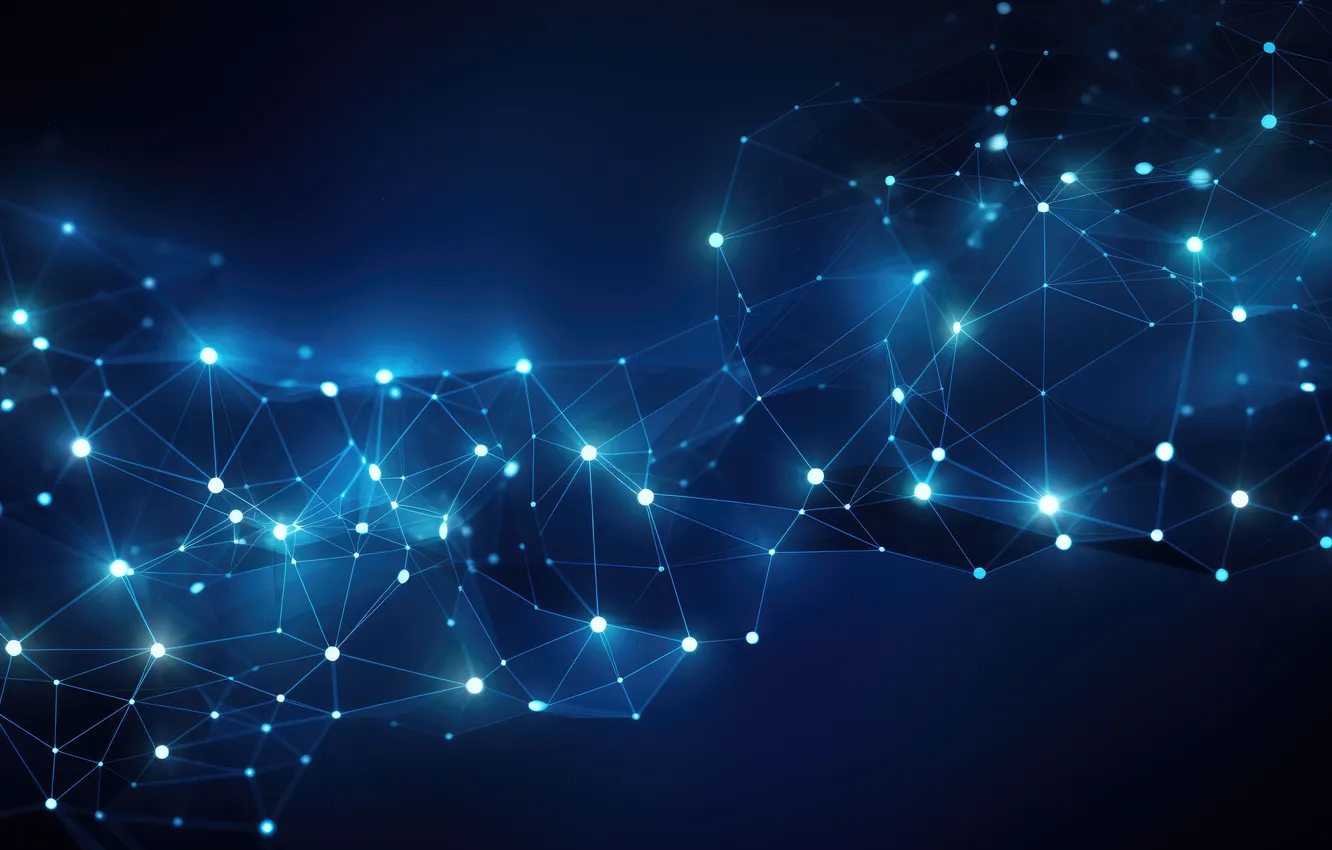 Photo wallpaper space, stars, night, abstraction, space, lights, the dark background, network