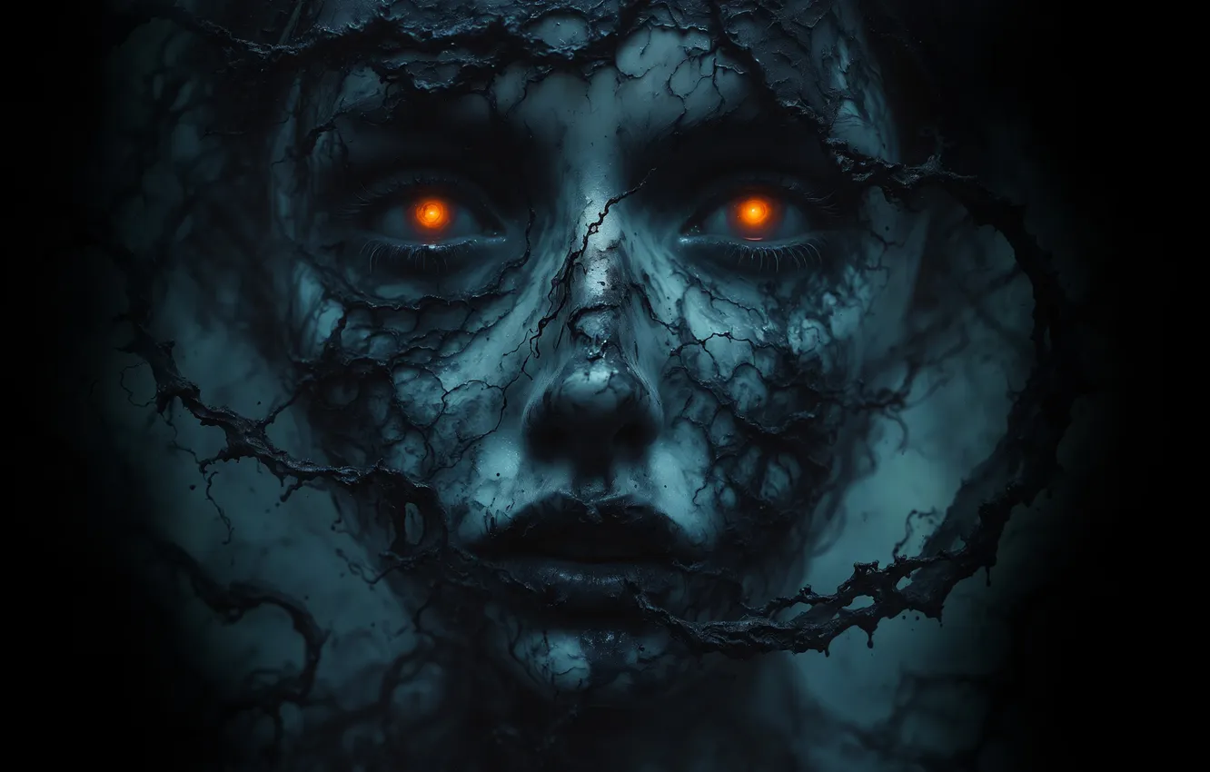 Photo wallpaper night, face, the darkness, fantasy
