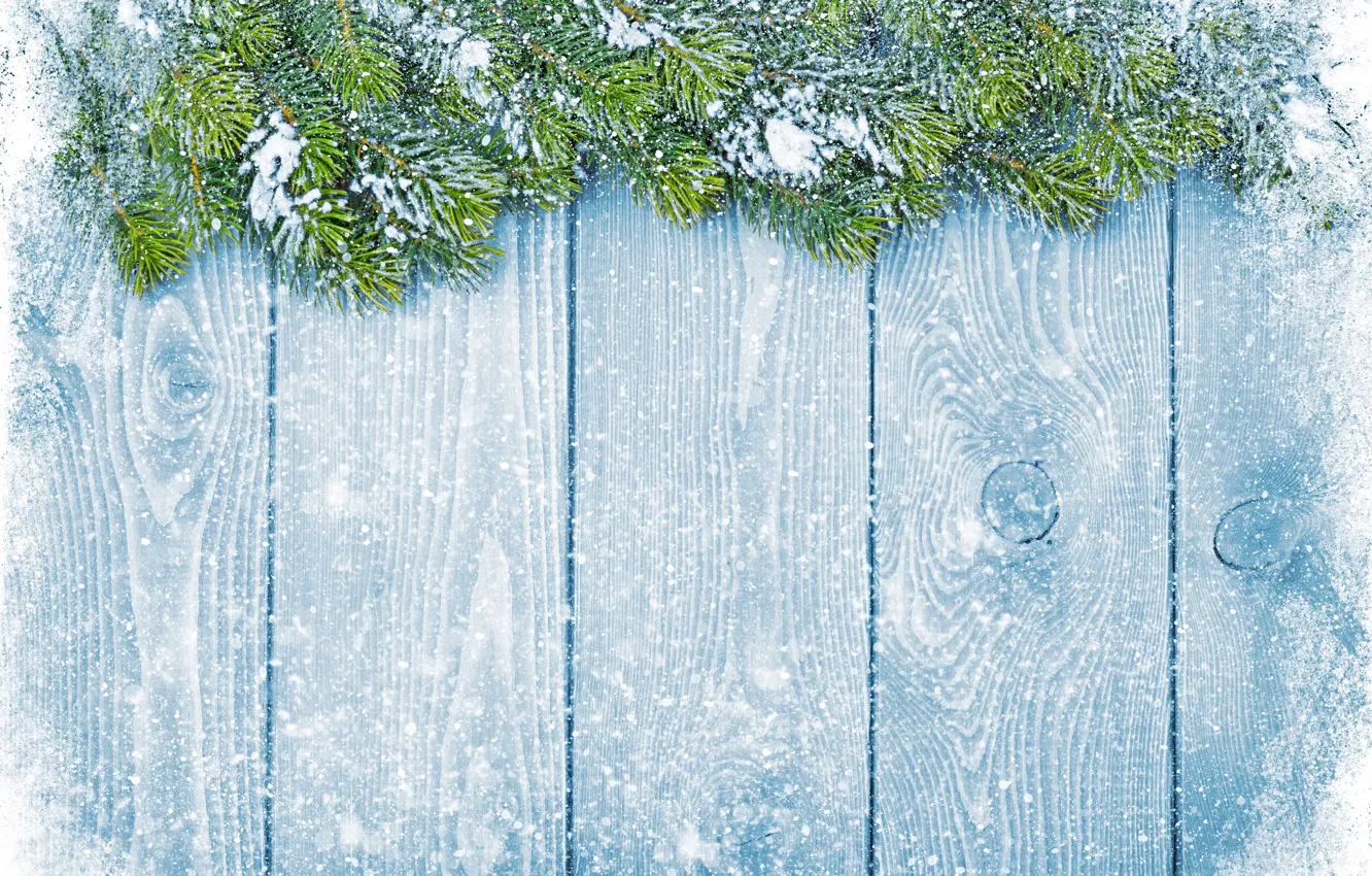 Photo wallpaper winter, snow, snowflakes, tree, new year, Christmas, Christmas, winter