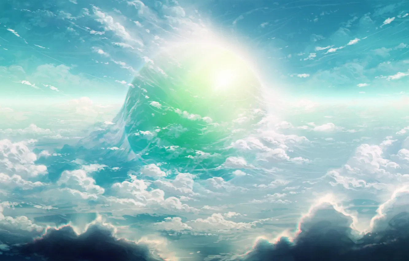 Photo wallpaper the sky, planet, glow, art