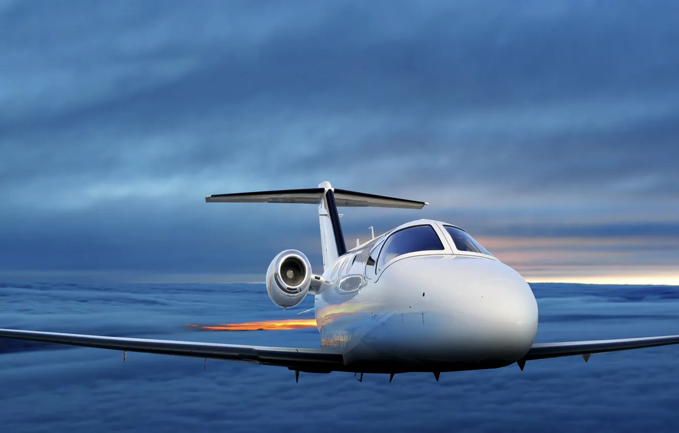 Photo wallpaper the sky, clouds, flight, horizon, the plane