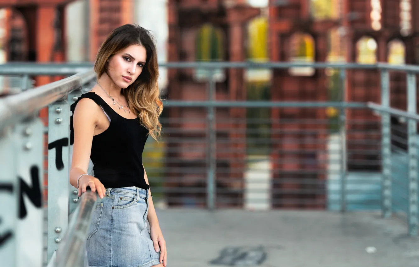 Photo wallpaper look, girl, model, bokeh, Clear