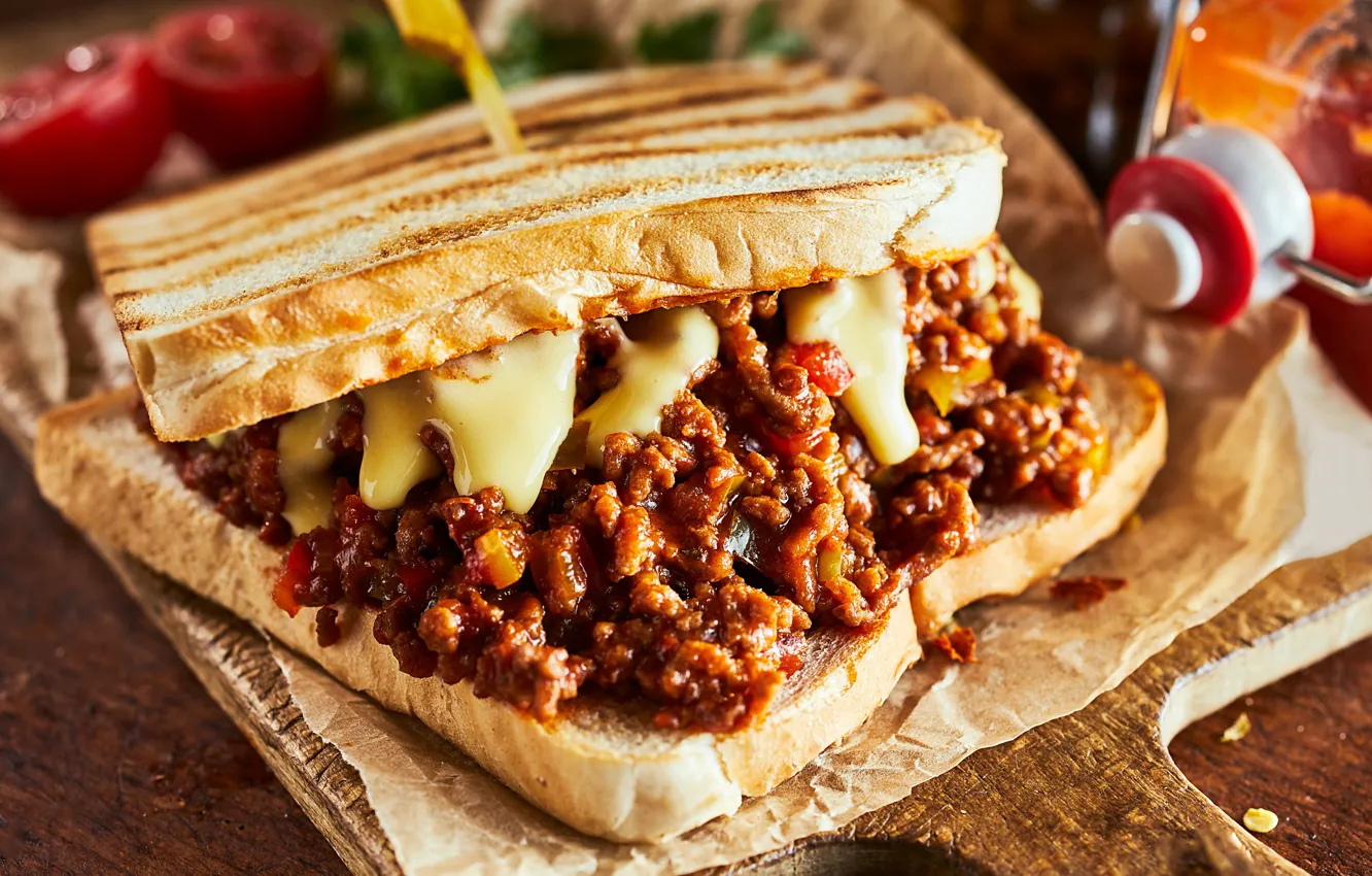 Photo wallpaper food, sandwiches, cutting Board