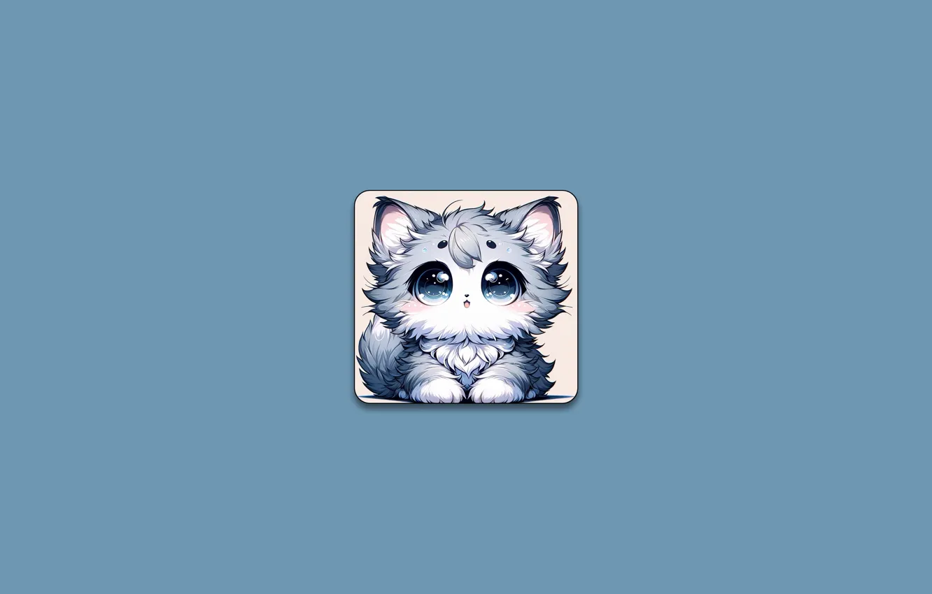 Photo wallpaper cat, minimalism, Milota