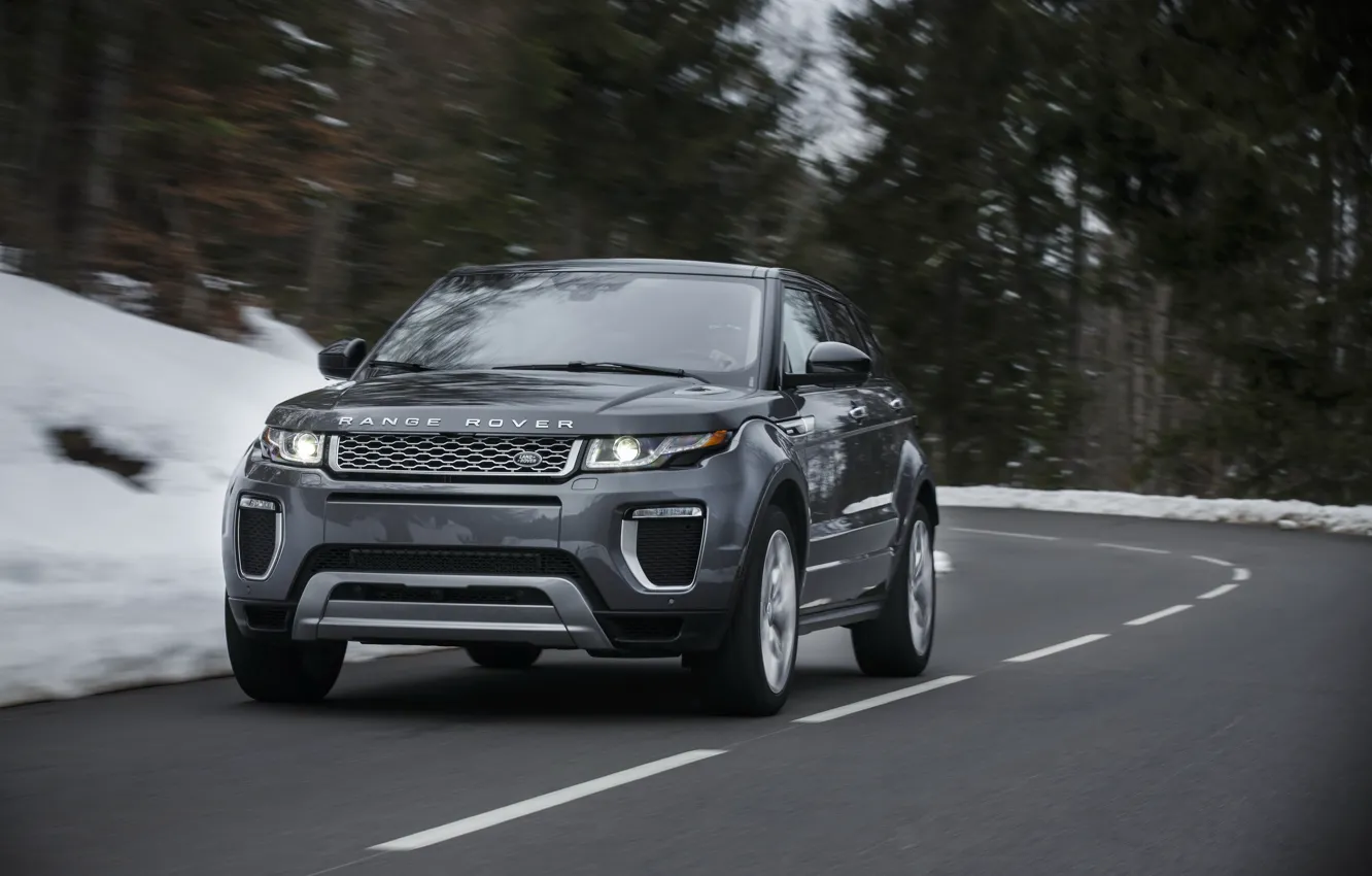 Photo wallpaper road, car, machine, Land Rover, Range Rover, road, the front, Evoque