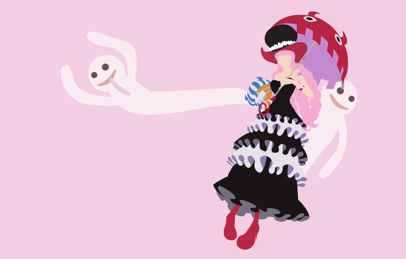 Photo wallpaper kawaii, girl, zombie, game, ghost, One Piece, pink hair, bear