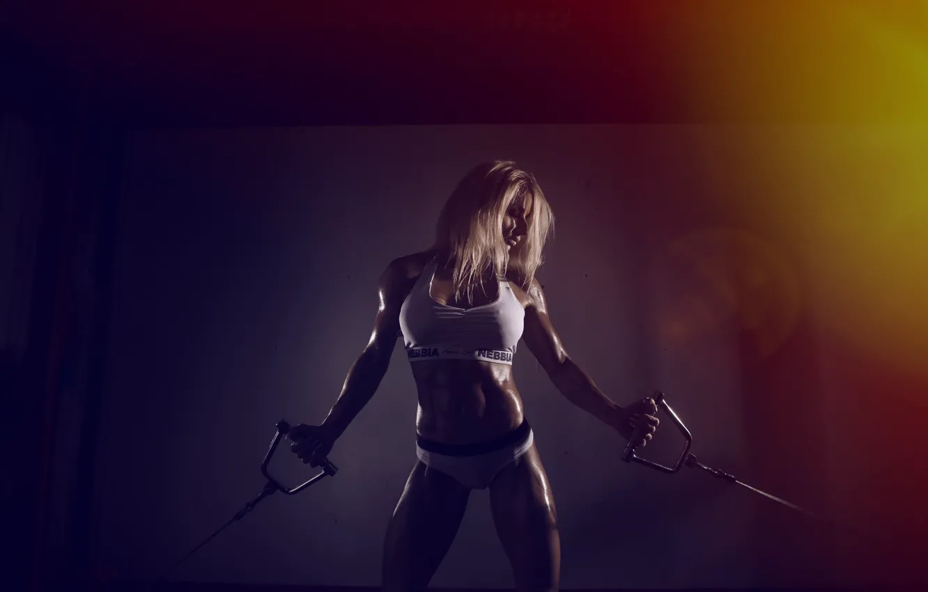 Photo wallpaper legs, pose, workout, fitness, abs