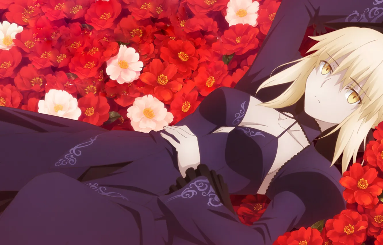 Photo wallpaper flowers, the saber, Fate / Stay Night, Fate stay Night