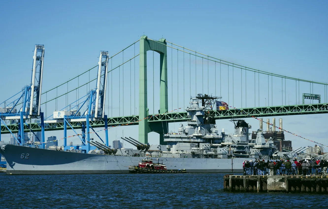 Photo wallpaper battleship, US NAVY, USS Iowa, BB-61