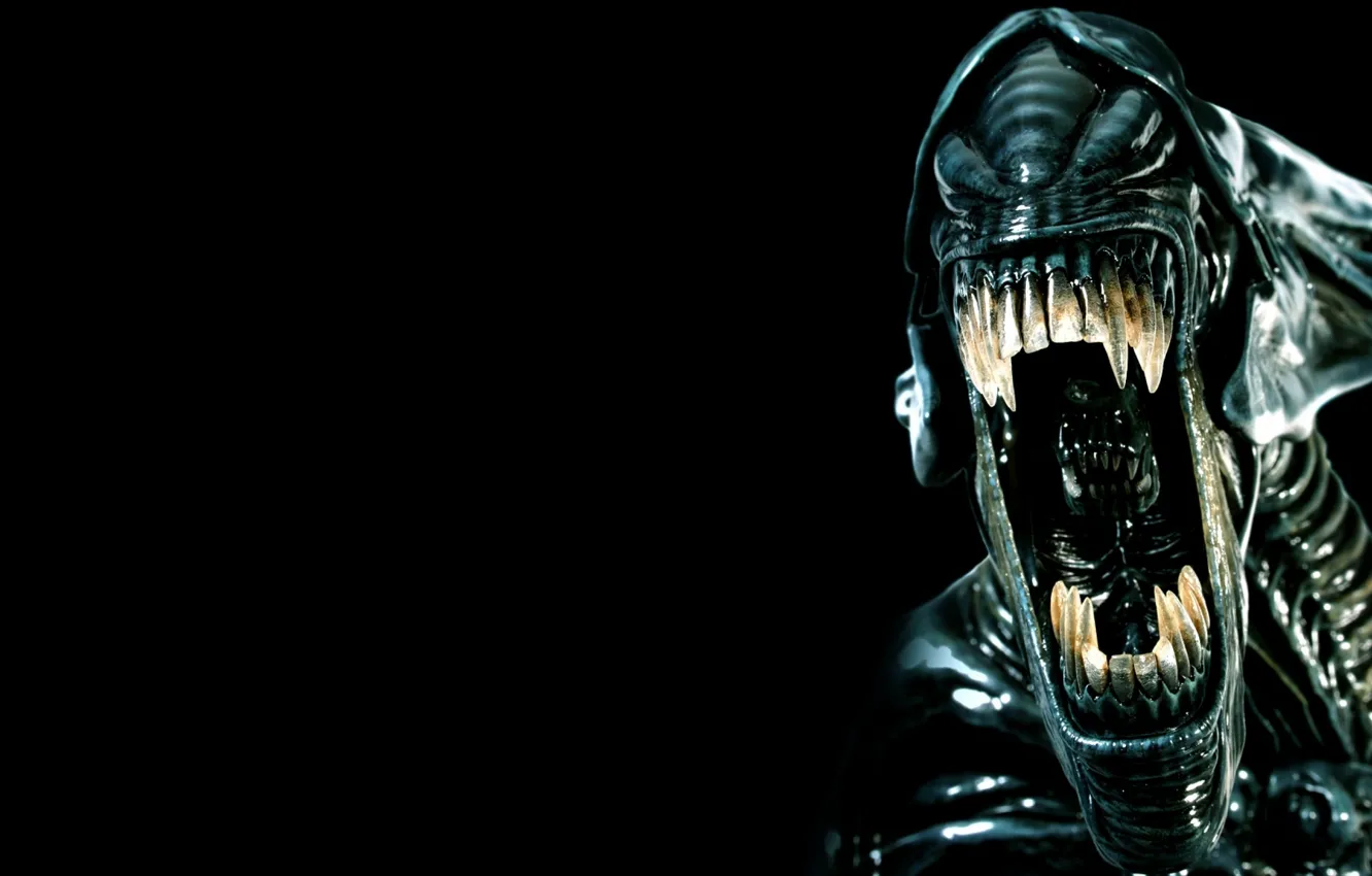 Photo wallpaper alien, head, creature, teeth