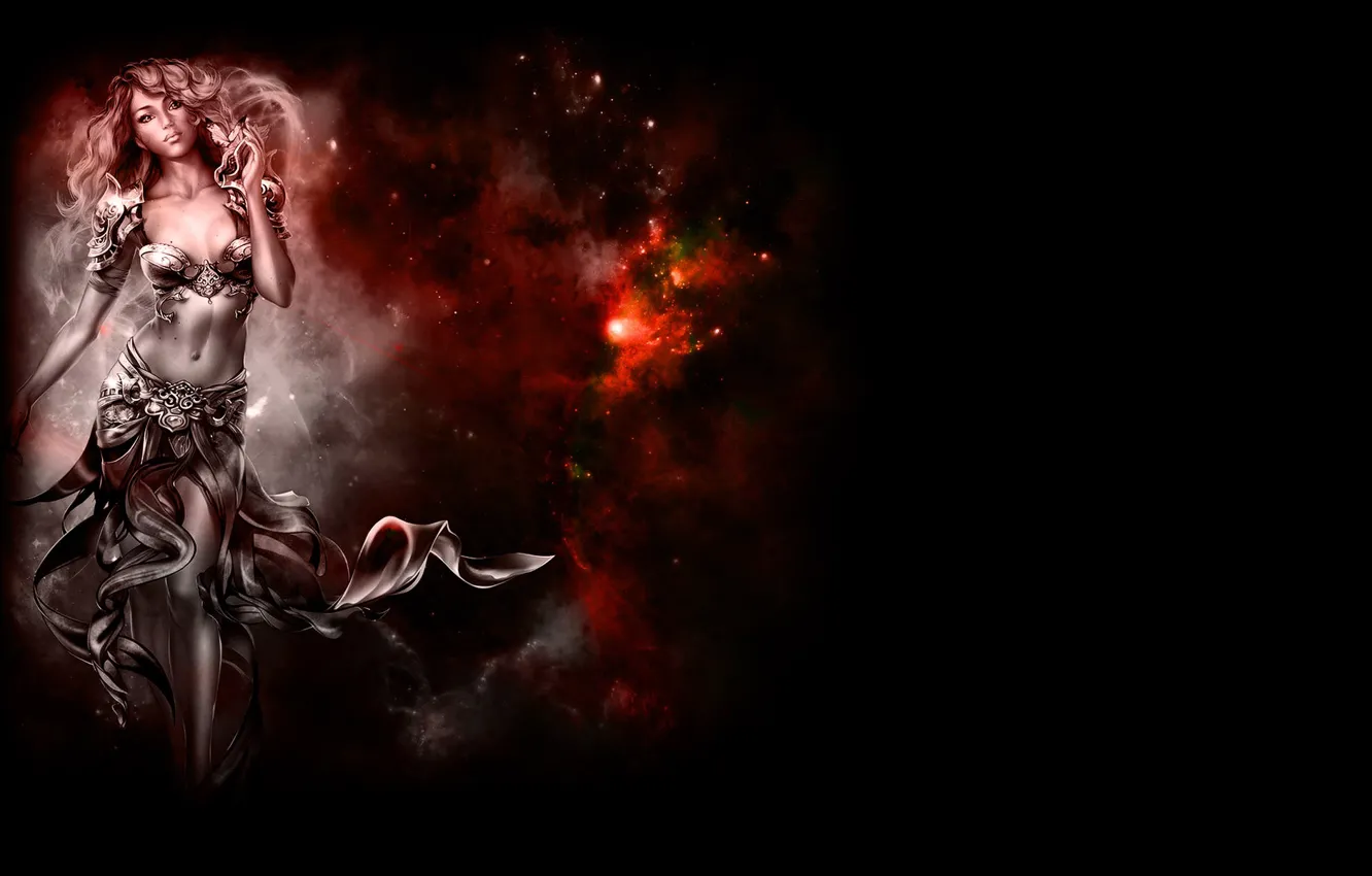 Photo wallpaper Girl, Space, Background, Steam, Cosmos, Rare, FromGame, CountDown
