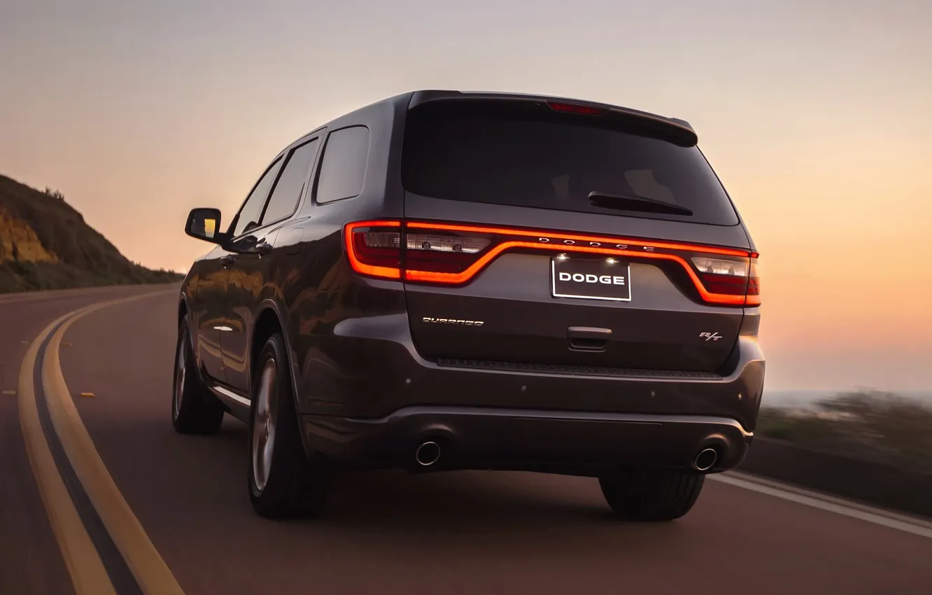 Photo wallpaper road, machine, Dodge, back, Durango, R/T