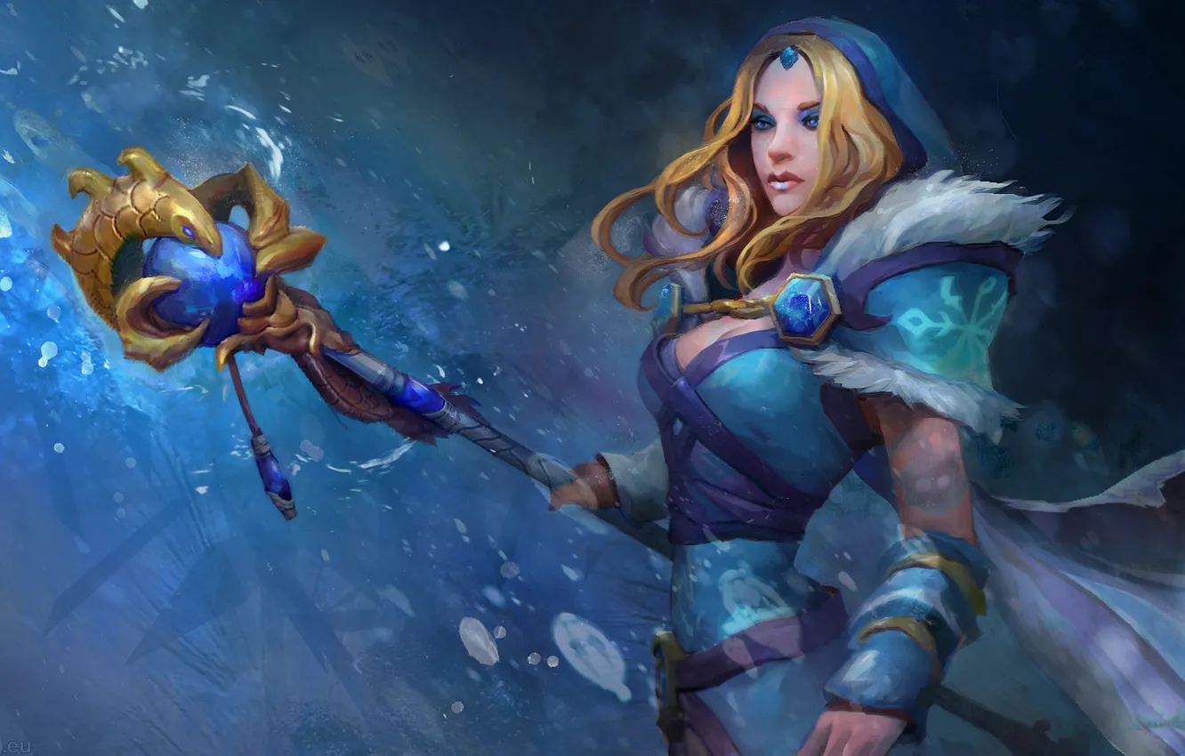 Photo wallpaper cold, ice, chest, look, girl, blue, sweetheart, calm