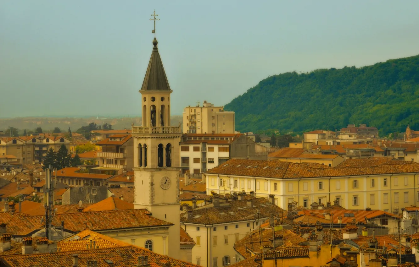 Photo wallpaper roof, building, tower, home, Italy, Italy, Gorizia, Friuli-Venezia Giulia