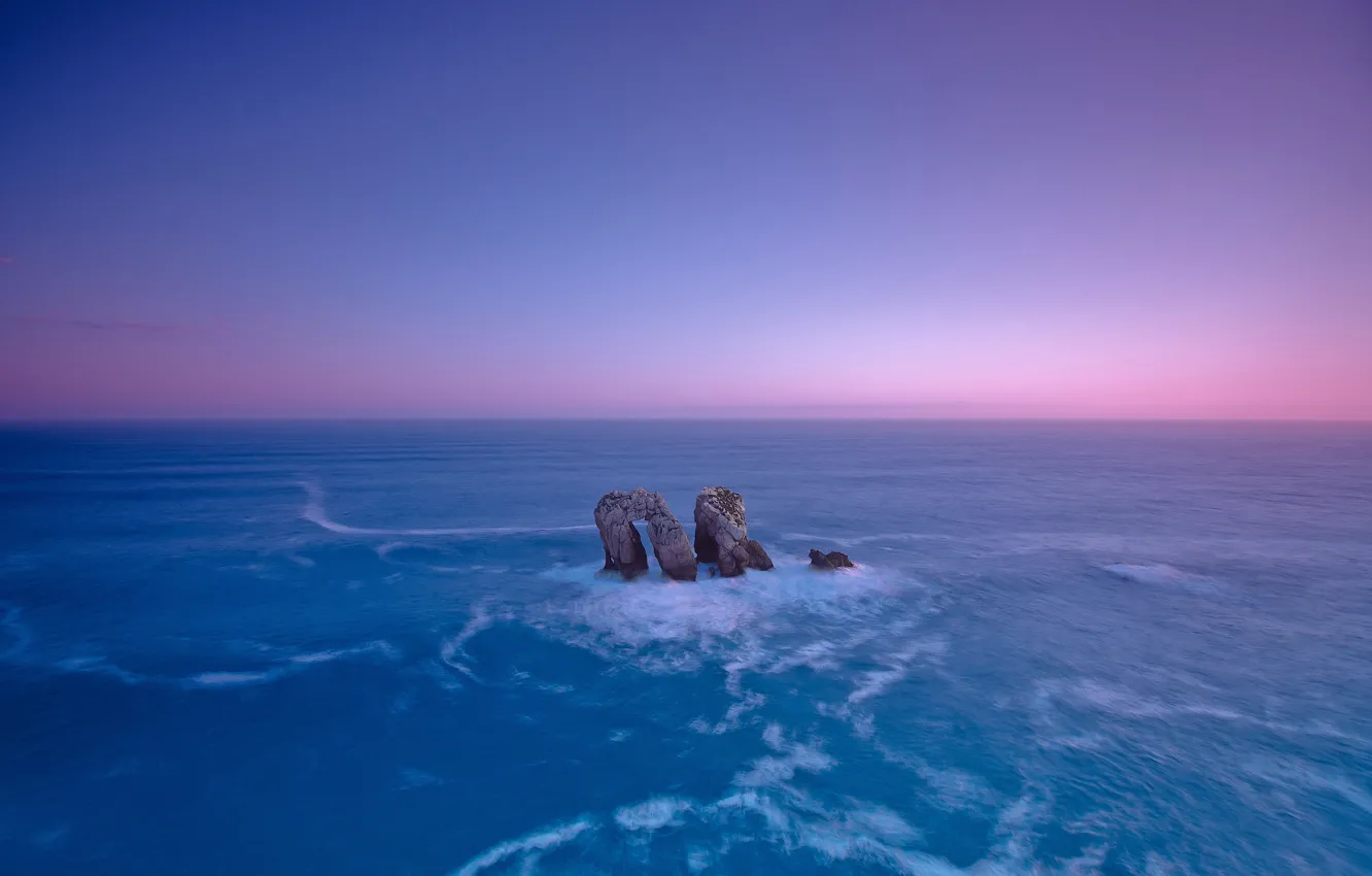 Photo wallpaper sea, the sky, rock, stones