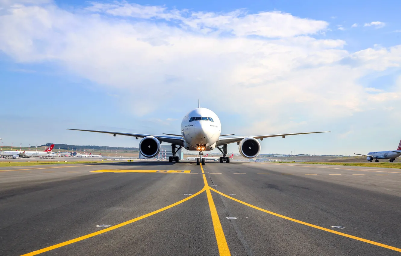 Photo wallpaper Turkish airlines, BOEING 737 300 ER, Istanbul Airport
