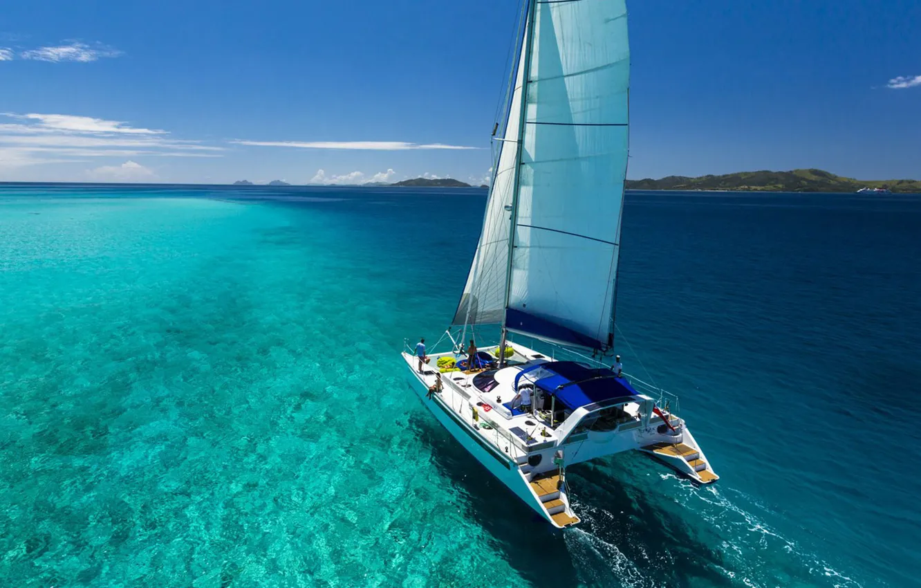 Photo wallpaper tropics, movement, the ocean, the wind, island, sail, walk, Laguna