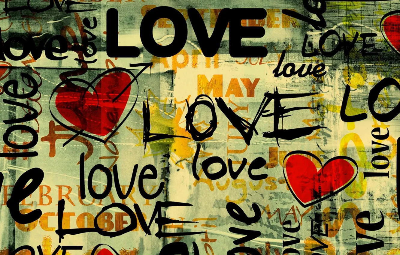 Photo wallpaper love, letters, heart, love, the word