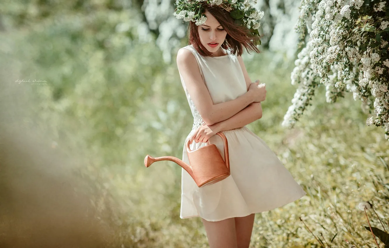 Photo wallpaper girl, pose, background