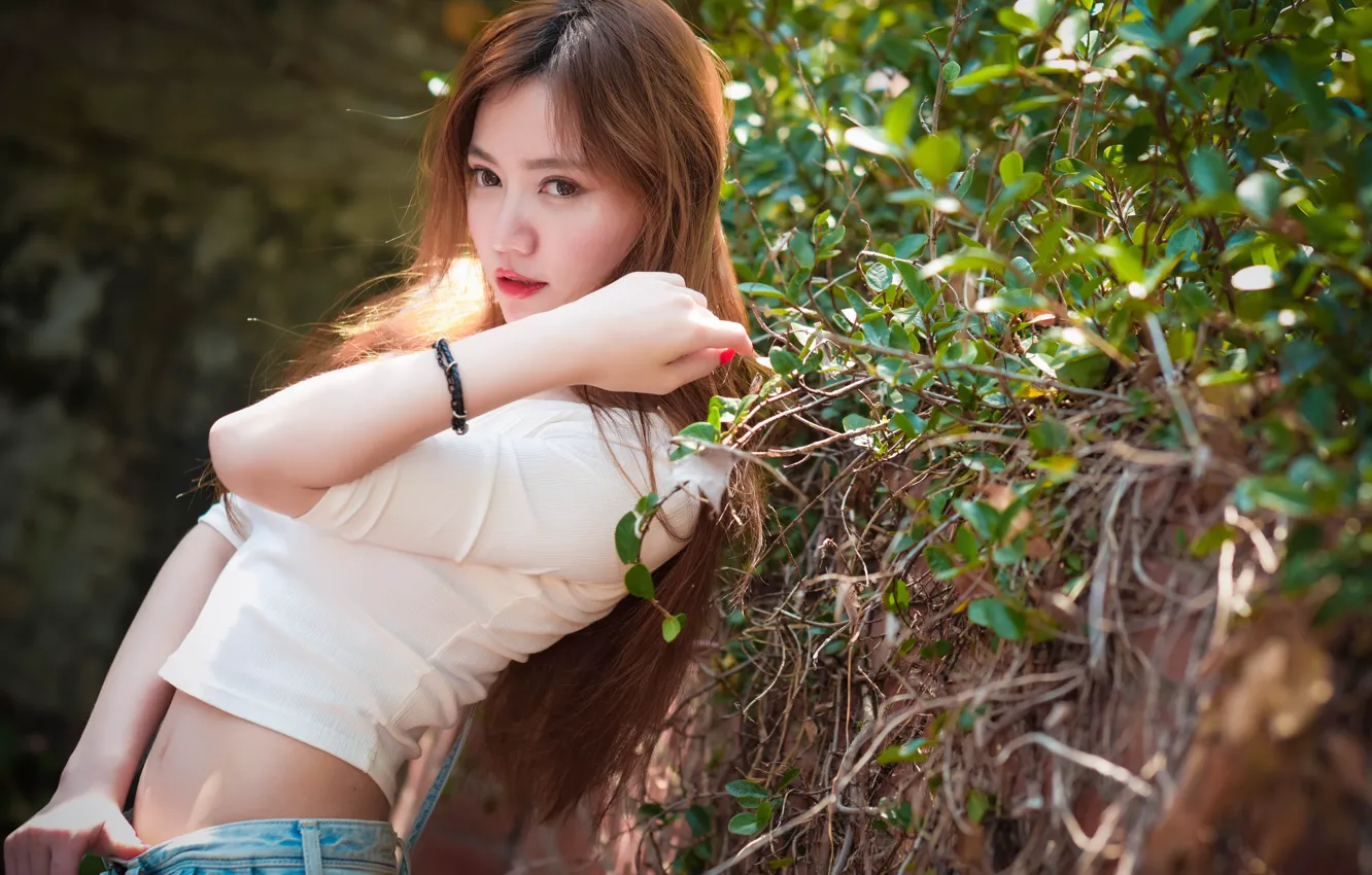 Photo wallpaper summer, look, girl, tummy, cutie