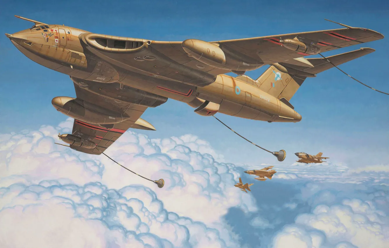 Photo wallpaper war, art, airplane, painting, aviation, jet, Handley Page Victor K Mk 2