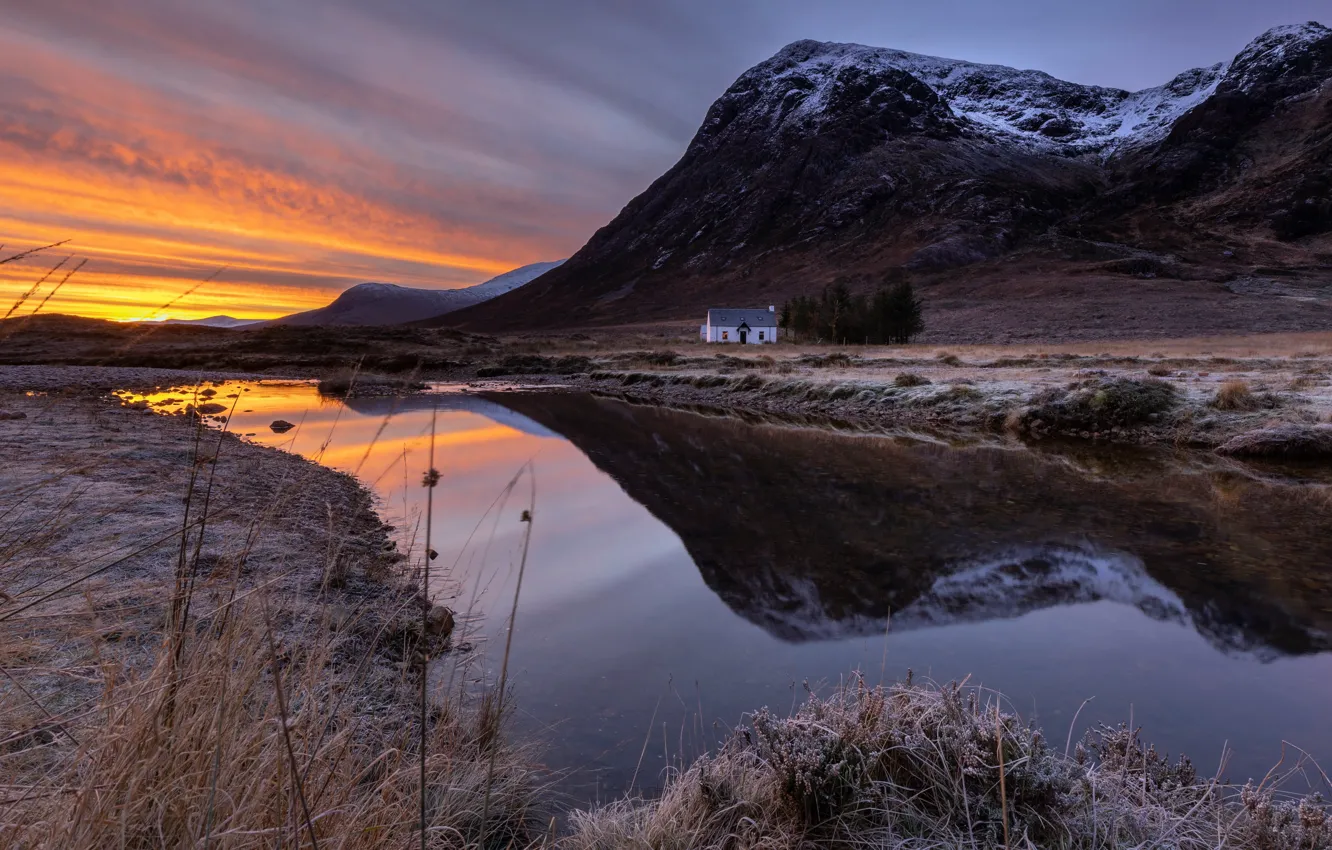 Photo wallpaper Scotland, River Coe, Highland, Glencoe