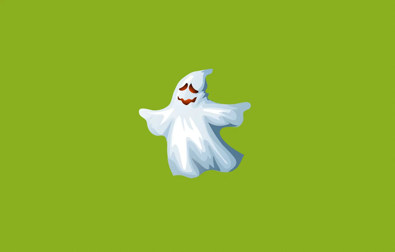 Photo wallpaper white, green, smile, minimalism, Ghost, ghost, Ghost
