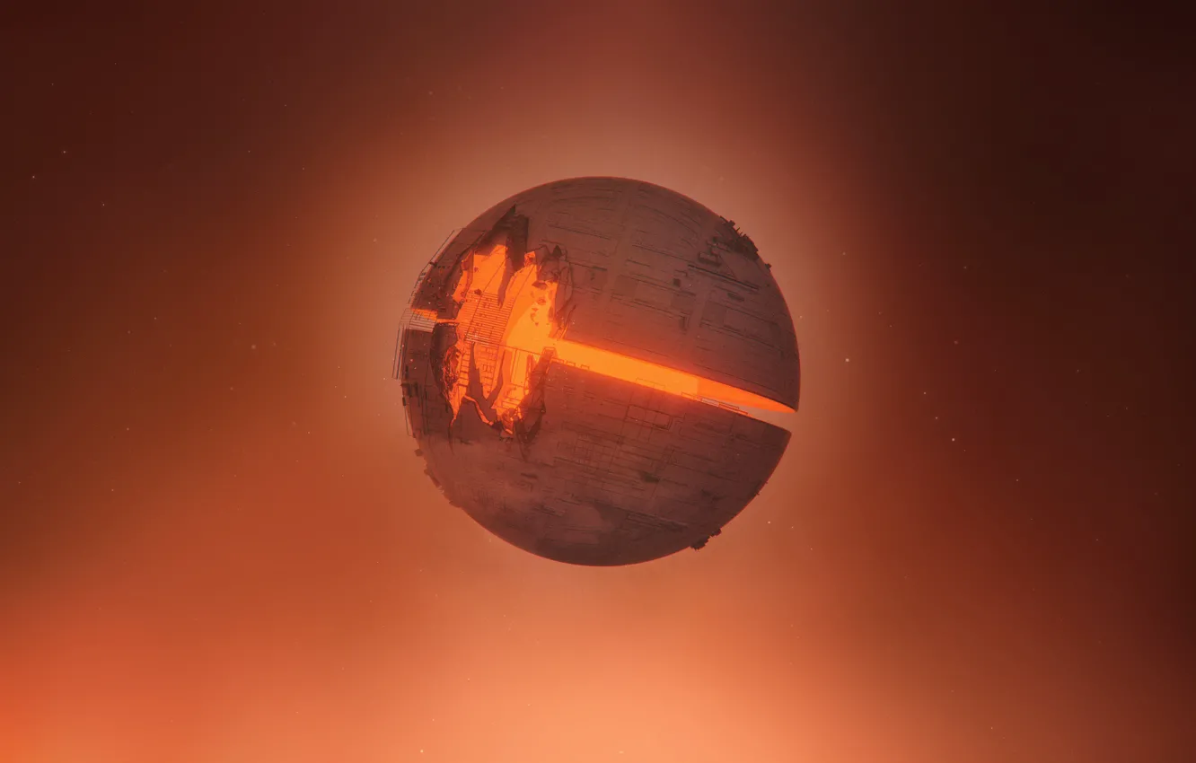 Photo wallpaper space, space, style, rendering, fiction, planet, art, destruction