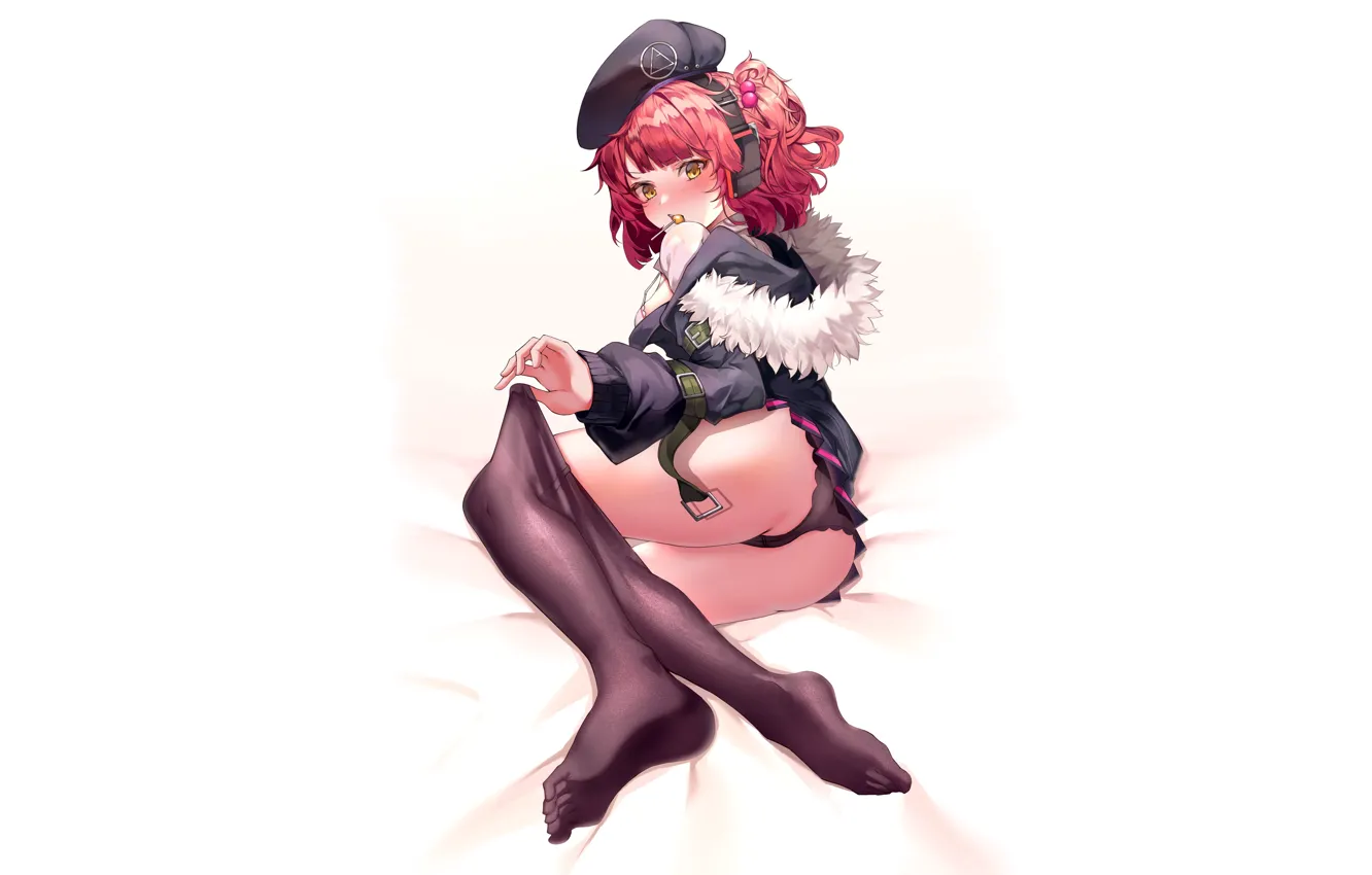 Photo wallpaper kawaii, girl, sexy, ass, anime, stockings, pretty, redhead