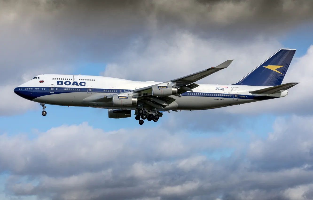 Photo wallpaper Boeing, British Airways, 747-400