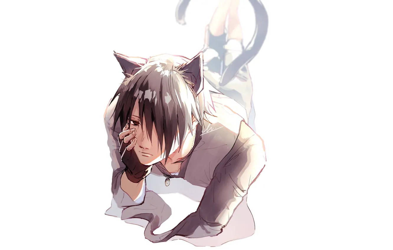 Photo wallpaper cat, neko, Naruto, Naruto, Sasuke Uchiha