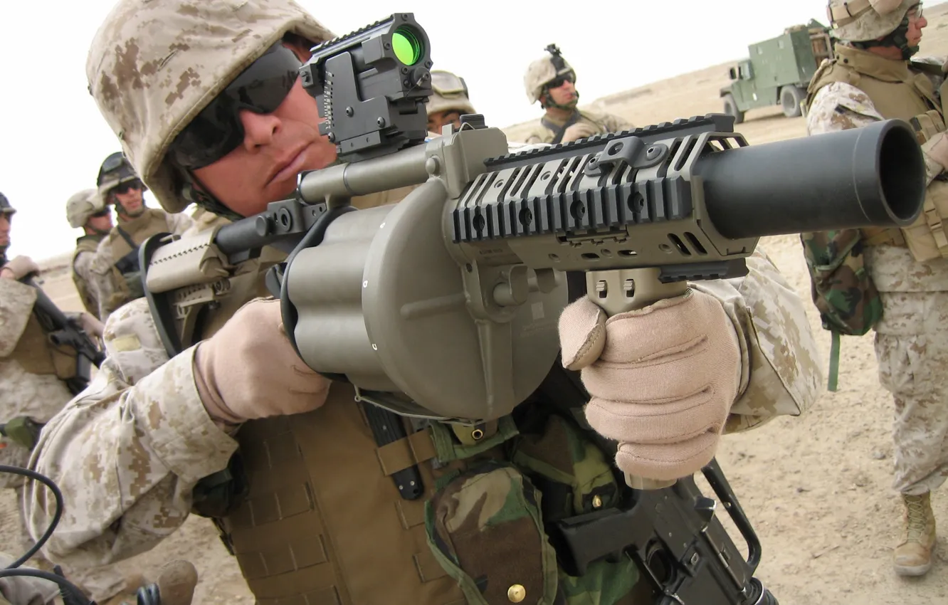 Photo wallpaper pistol, soldier, military, man, sand, M4A1, South Africa, M16