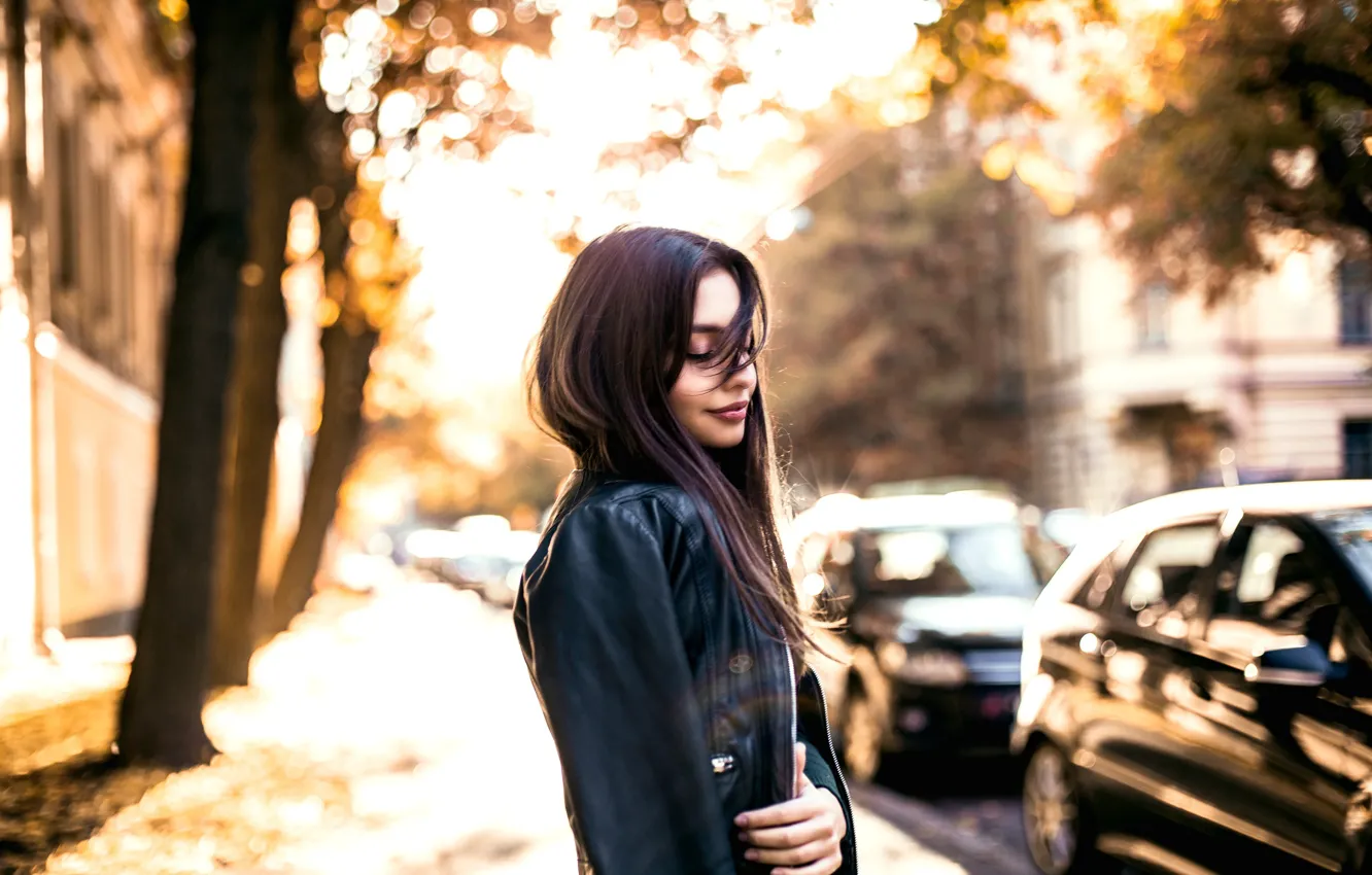 Photo wallpaper machine, girl, pose, smile, hair, Ruslan Nurahmadov