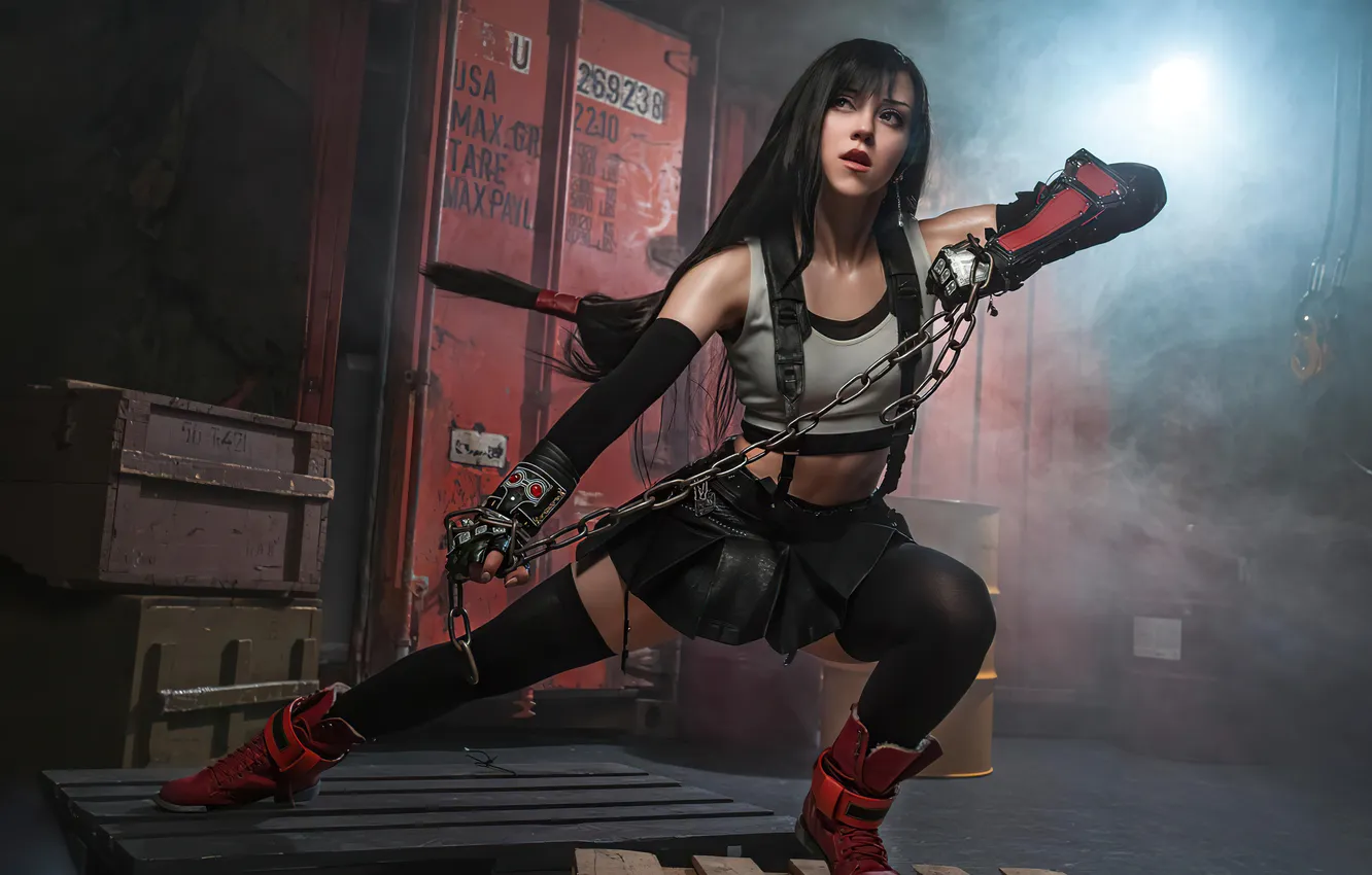 Photo wallpaper final fantasy, cosplay, remake, tifa