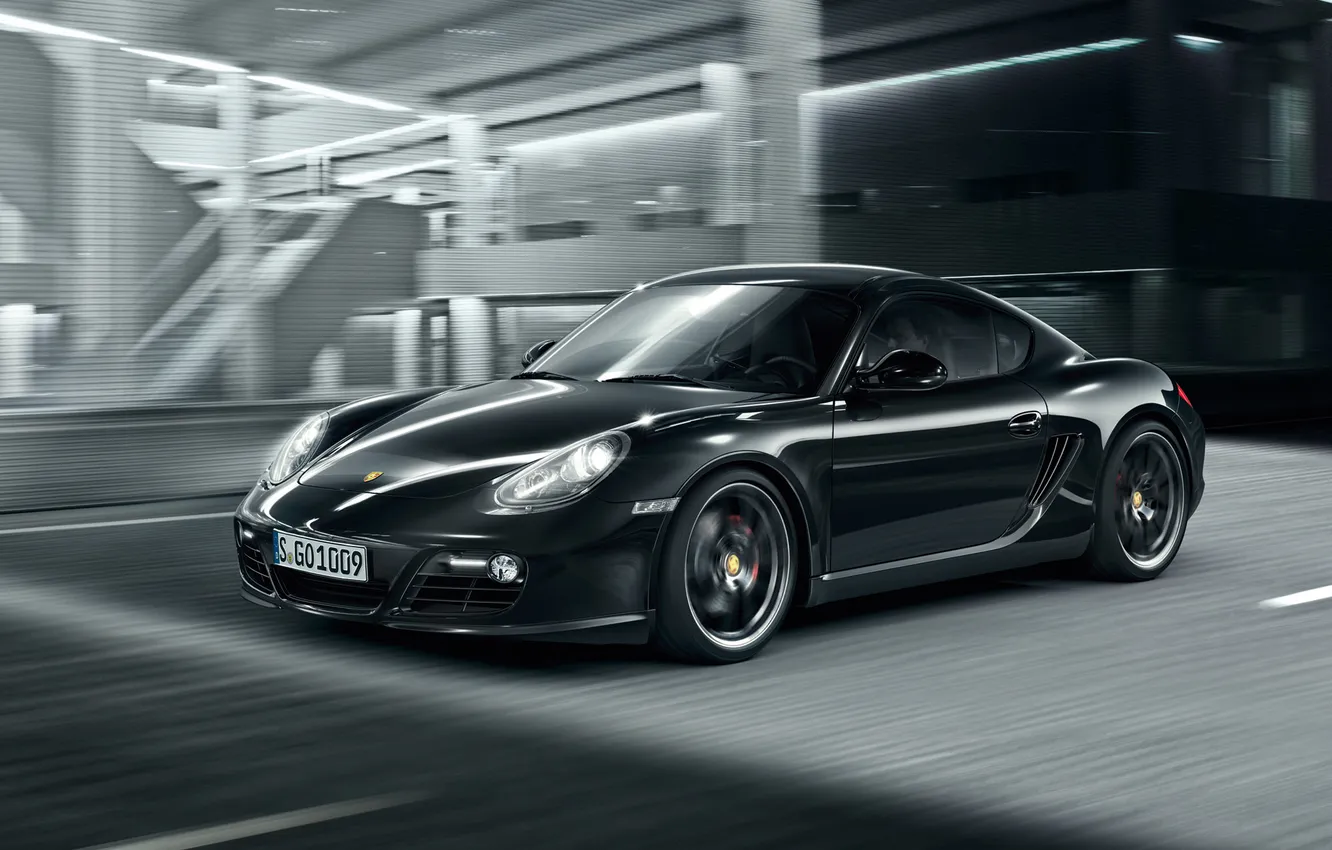 Photo wallpaper auto, black, speed, Porsche, Caiman