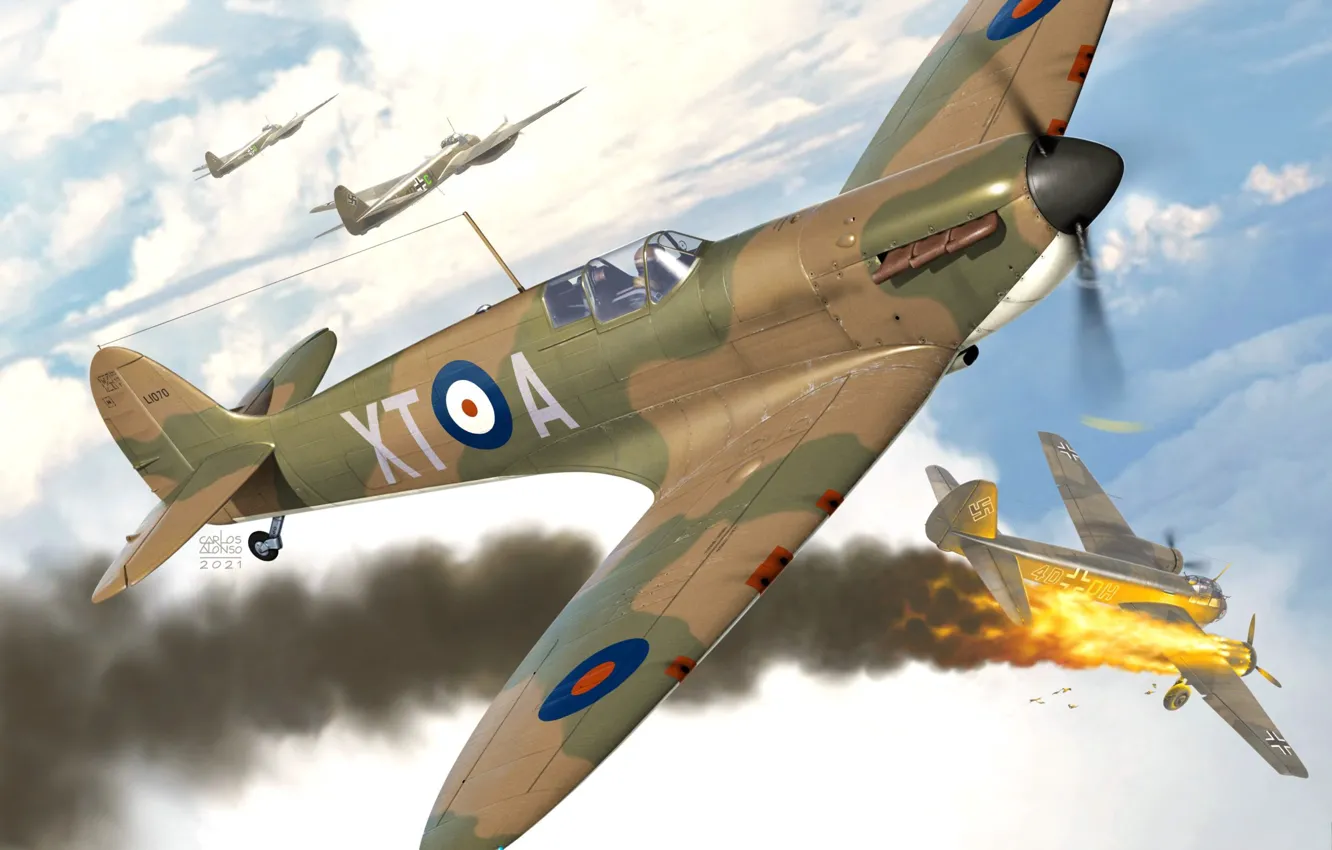 Photo wallpaper Spitfire, Spitfire Mk.I, combat aircraft
